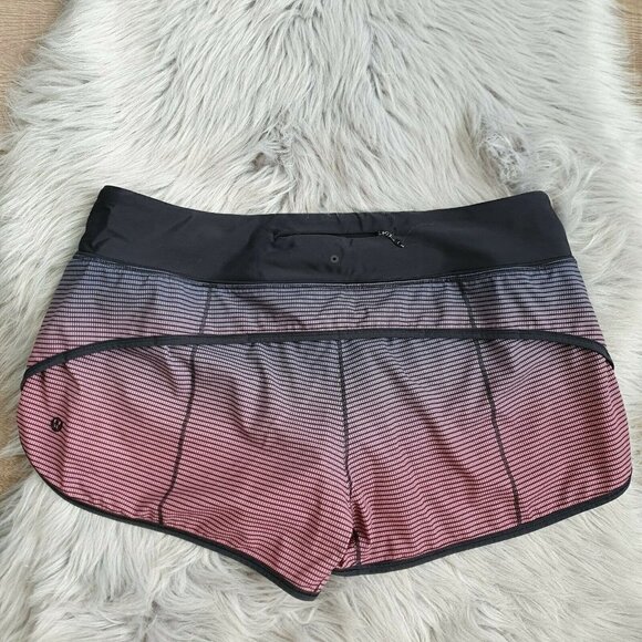 Used lululemon Speed Shorts Red Black Ombre Water H2O Black Size 10? - Picture 3 of 7